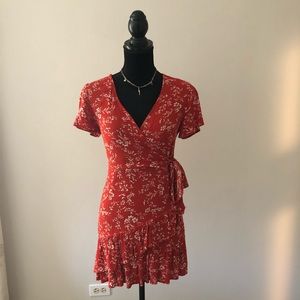Red floral trendy summer dress